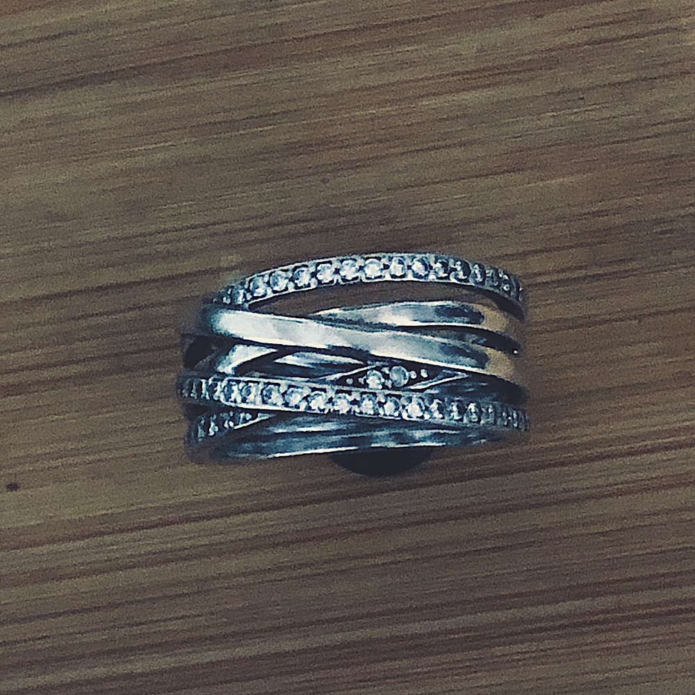 $84  Pandora Crossover Estate Ring  Sterling Silver  Size 8 & 1/4   S925 58